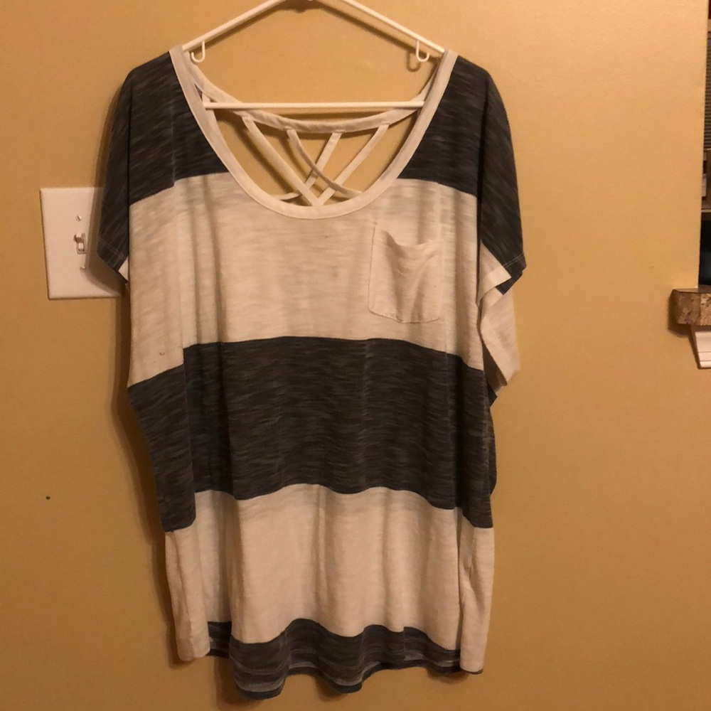 Gray&White striped shirt